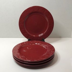 Harry & David maple leaf salad plates burgundy